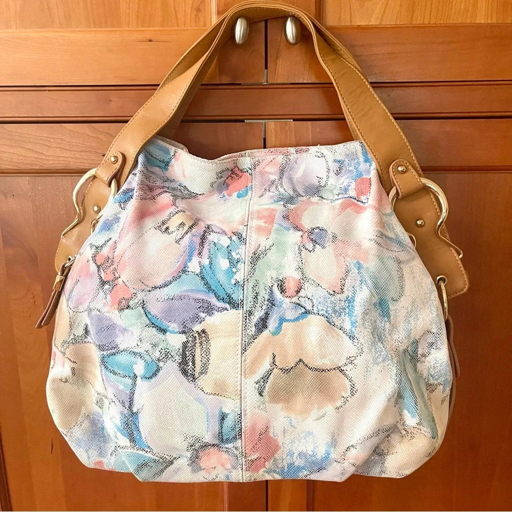 Floral Pattern Genuine Leather Spacious Hobo & Boho Style Shoulder Bag